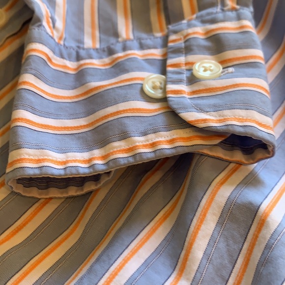 J Crew L/S point collar Blue striped shirt - L - Picture 7 of 7